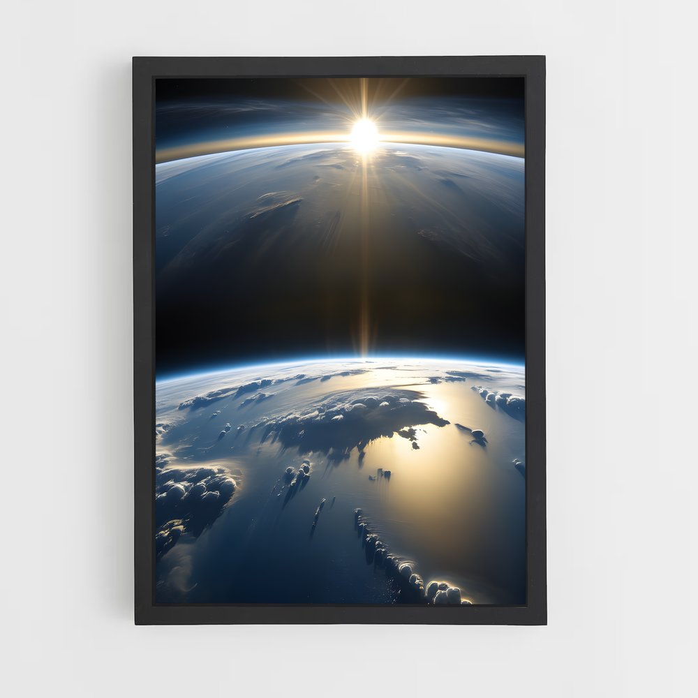 Poster Terre Bleu – affiche Système solaire (vue 2)